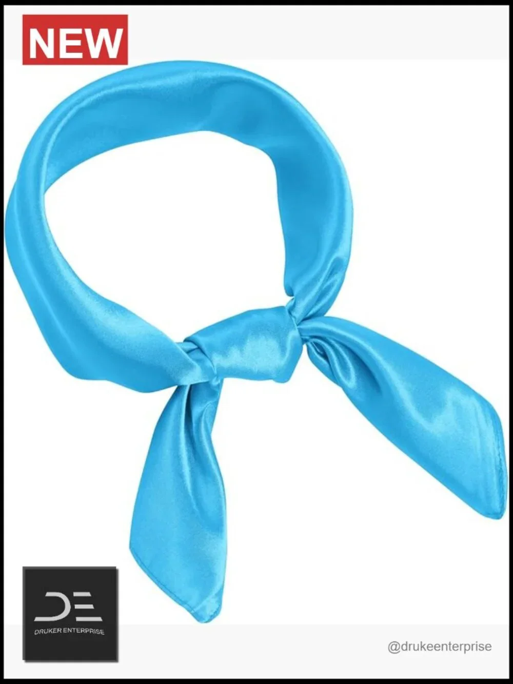 Retro Chiffon Square Ribbon Neck Scarf Satin Handkerchief